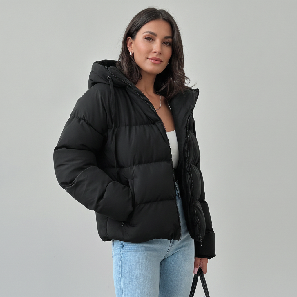 Veroux | Women's Hooded Zip Jacket in Black