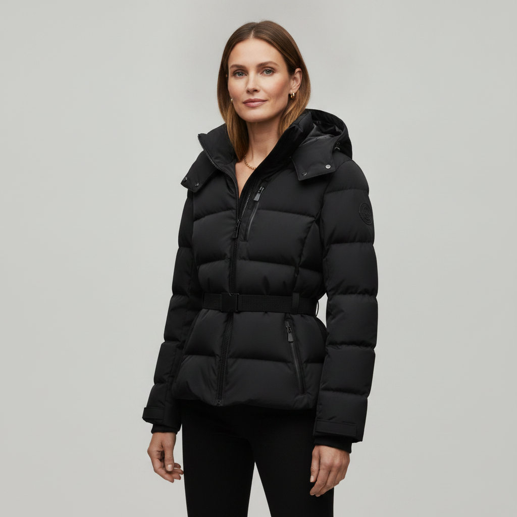 Warm Cotton Padded Ski Suit Coat | Belted Insulated Winter Coat