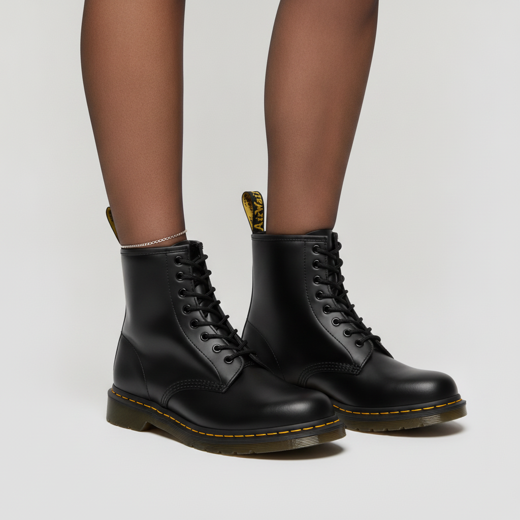 Women's Combat Boots | Lace-Up Leather-Look Ankle Boots