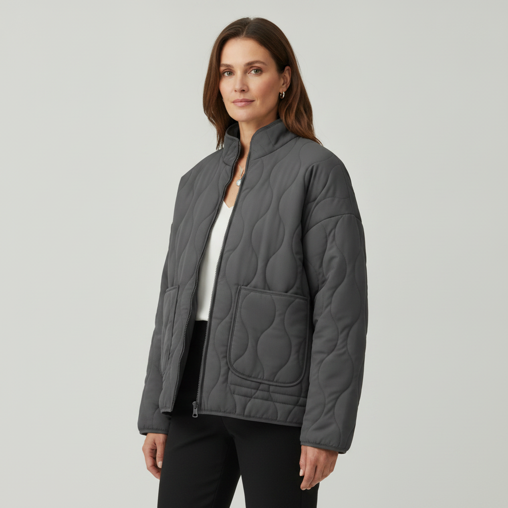 Women's Cotton Padded Jacket | Loose Stand Collar Winter Coat