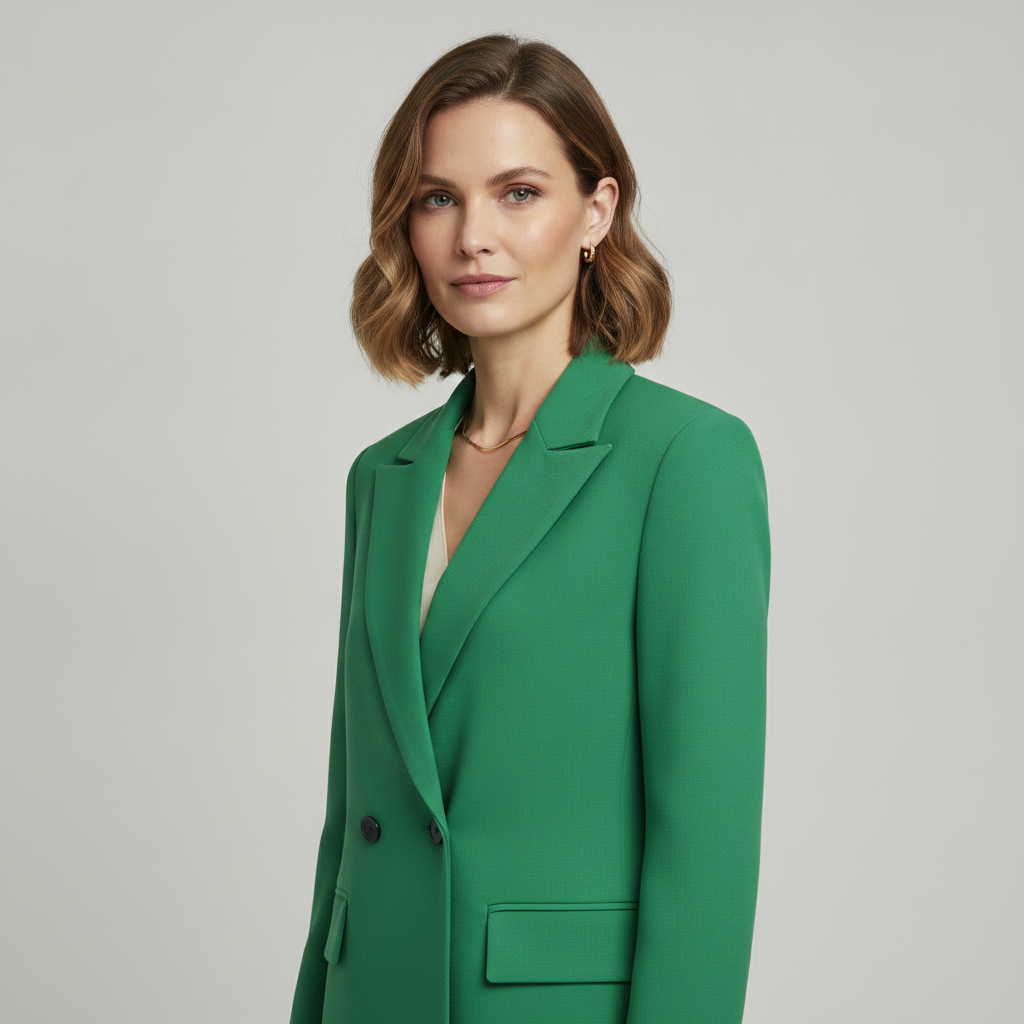 Women's Double-Breasted Blazer | Notched Lapel Loose-Fit Office Jacket