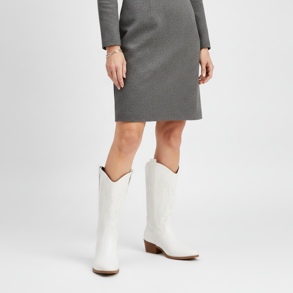 Women's Leather Cowboy Boots | Western Comfort Ankle Boots