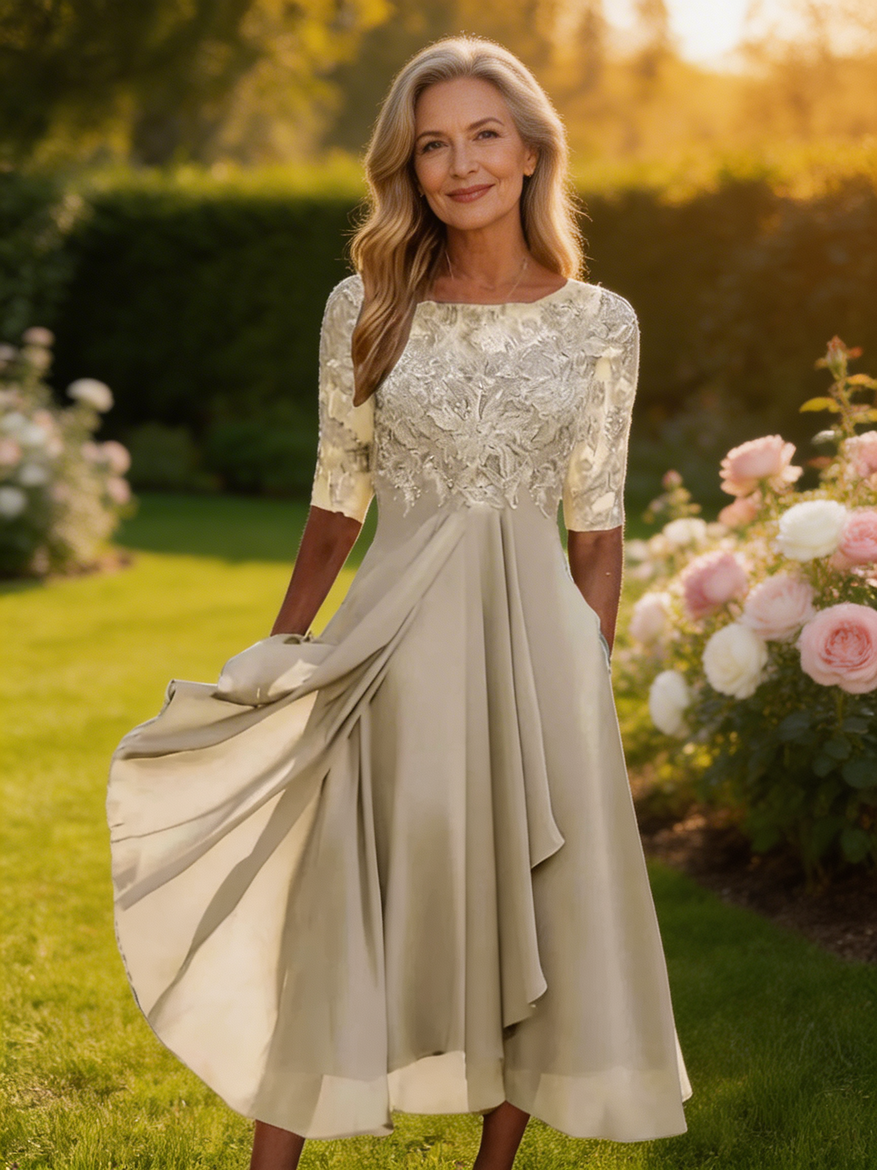 Zaria – L'elegante abito midi in pizzo